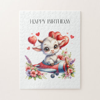 Goat Pilot Birthday Jigsaw Puzzle