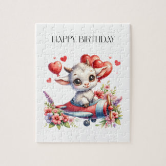 Goat Pilot Birthday Jigsaw Puzzle