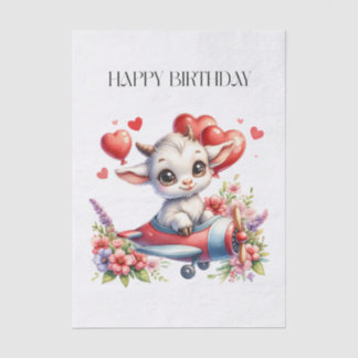 Goat Pilot Birthday Tissue Paper