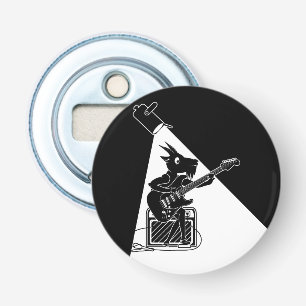 Goat playing an electric guitar bottle opener