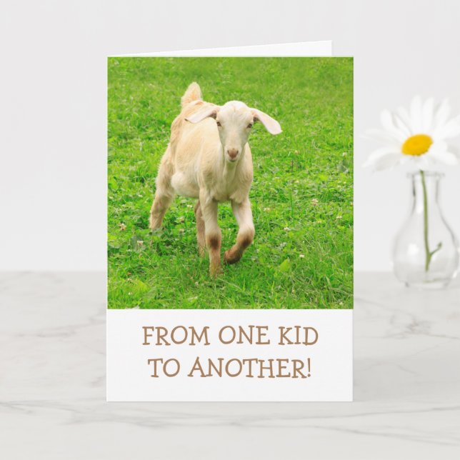 Goat Pun, Baby Goat, Cute Birthday Card (Small Plant)