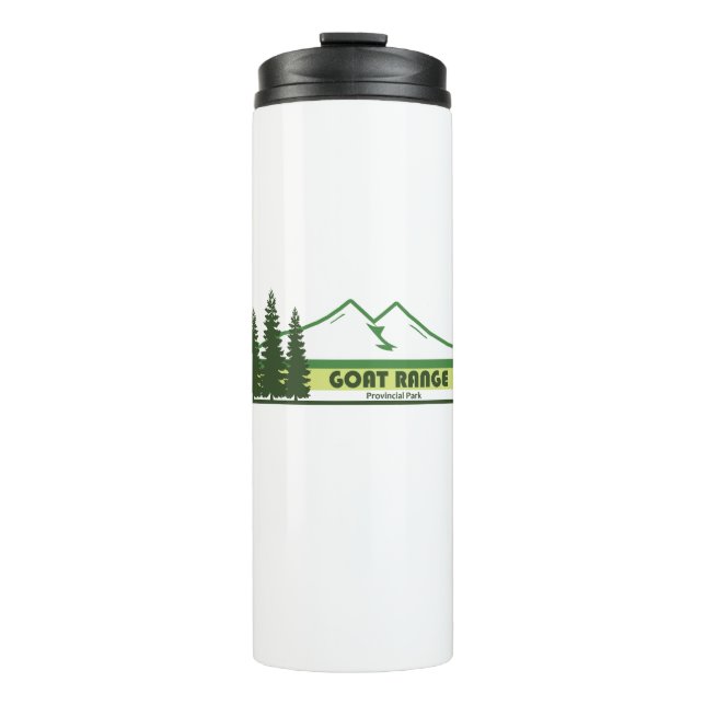 Goat Range Provincial Park Green Stripes Thermal Tumbler (Front)