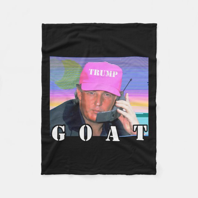 Goat Republican Conservative Trump 2024 Funny  Fleece Blanket (Front)