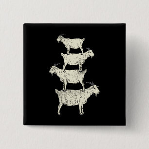 Goat Retro 2 Inch Square Button