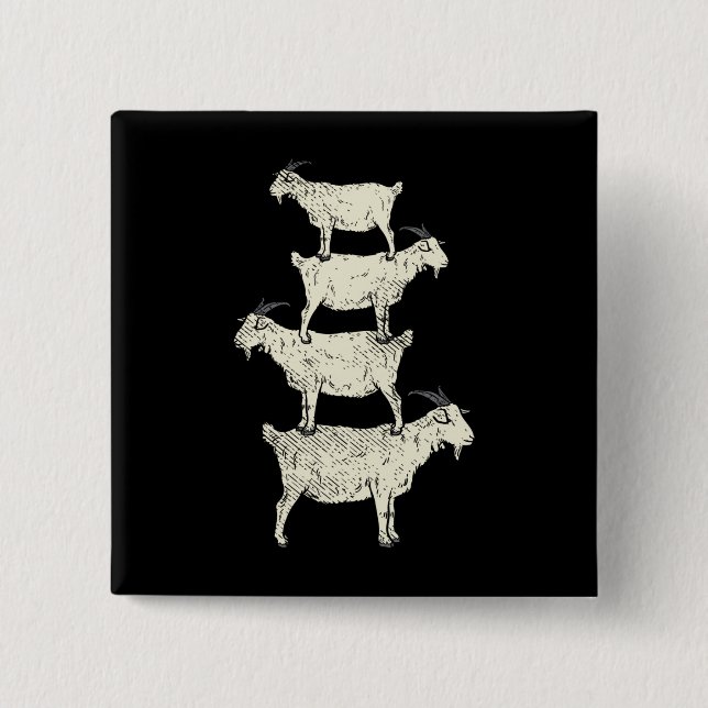 Goat Retro 2 Inch Square Button (Front)