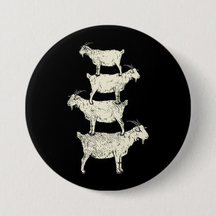 Goat Retro 3 Inch Round Button