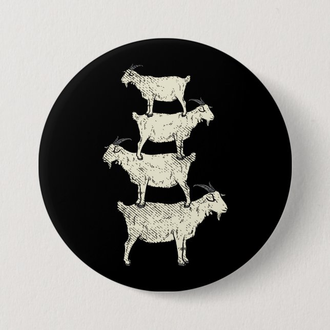 Goat Retro 3 Inch Round Button (Front)