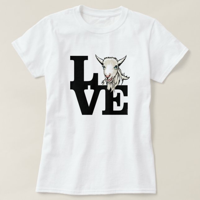 GOAT | Retro L O V E No Horns T-Shirt (Design Front)