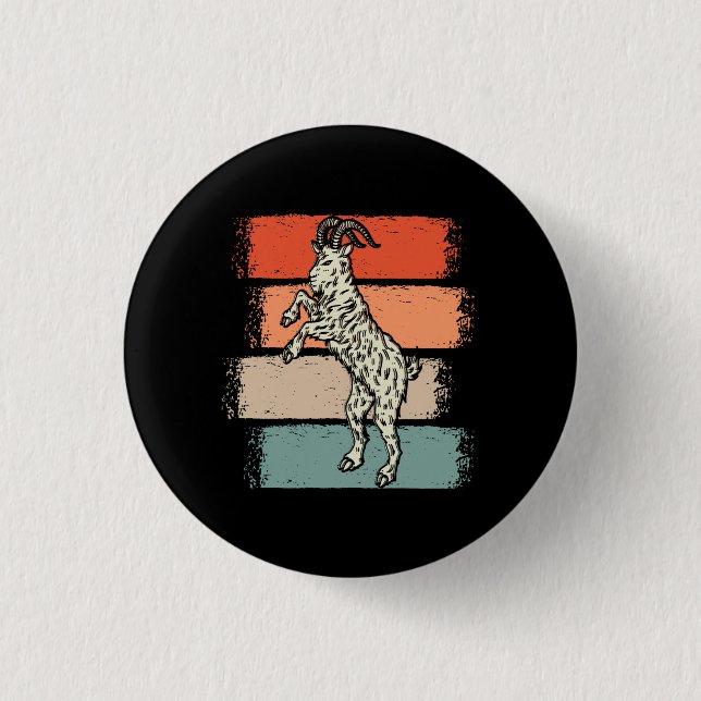 Goat Retro Vintage 1 Inch Round Button (Front)