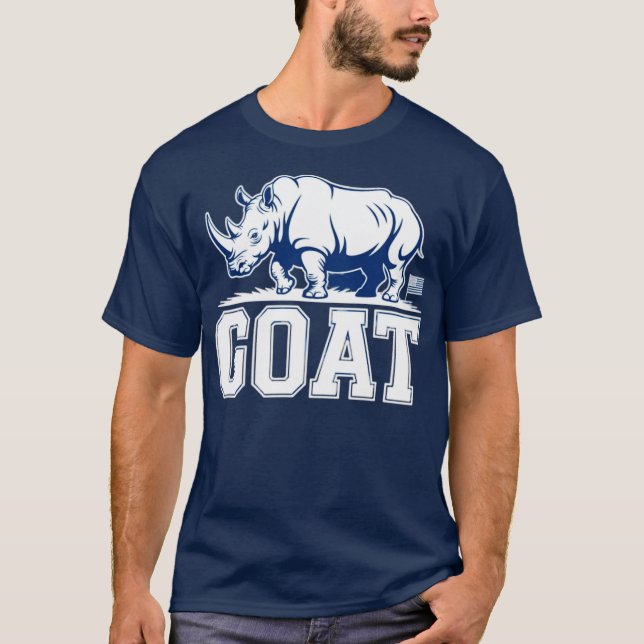 goat rhino graphic parody bold animal art T-Shirt (Front)