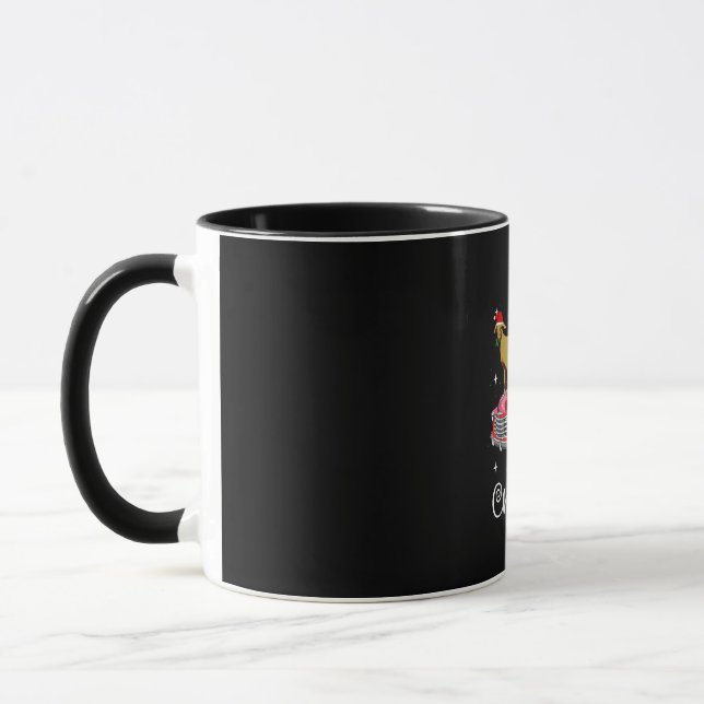 Goat Rides Red Car Christmas Mug (Left)