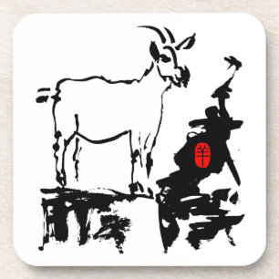 Goat rocks Vietnamese Chinese Year Zodiac Coaster