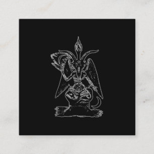 Goat Satan Black Magic Lucifer Occult Gift Square Business Card