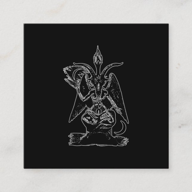 Goat Satan Black Magic Lucifer Occult Gift Square Business Card (Front)