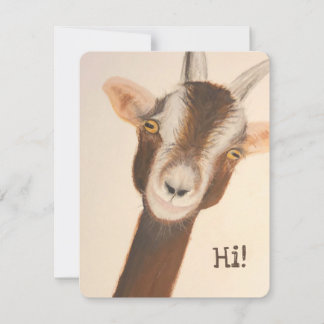 Goat saying "hi" Note card
