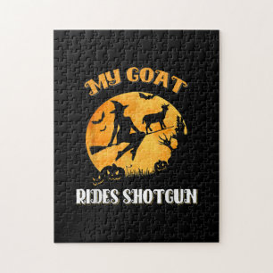 Goat Shotgun Scary Halloween Jigsaw Puzzle