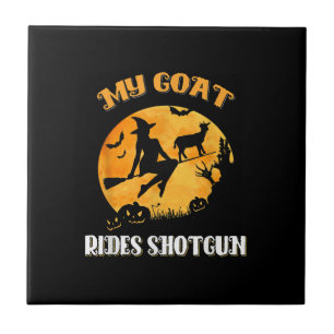 Goat Shotgun Scary Halloween Tile