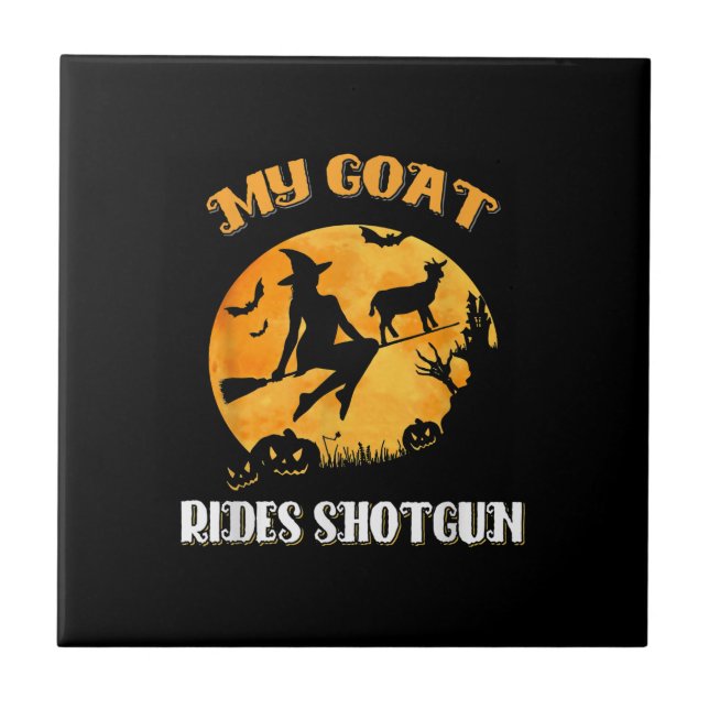 Goat Shotgun Scary Halloween Tile (Front)