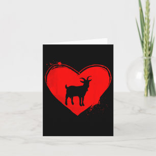 Goat Silhouette Heart Shape Valentine Goat Lovers Card