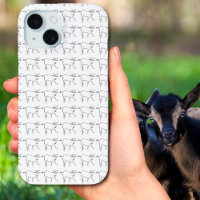 Goat Simple Drawing pattern Black and White