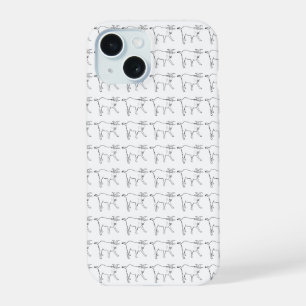 Goat Simple Drawing pattern Black and White iPhone 15 Case