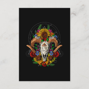 Goat Skull Psychedelic Sunflowers Enclosure Card