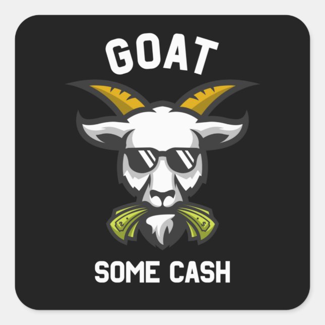 Goat Some Cash Funny Goat Billy Glasses With Money Square Sticker (Front)