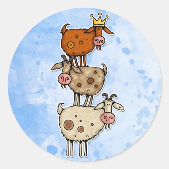 goat stack classic round sticker (Front)