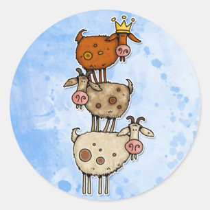 goat stack classic round sticker