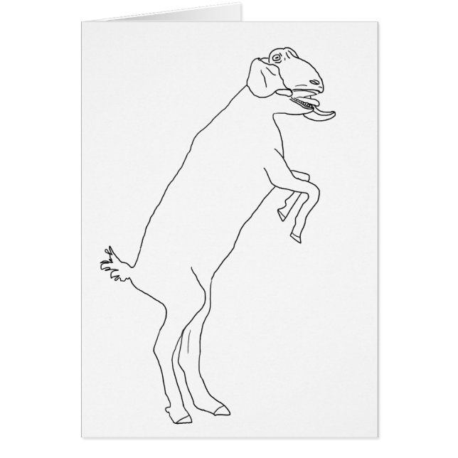 Goat Standing up Illustration Funny Simple Animal  (Front)