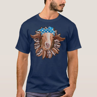 Goat Sunflower Animals Funny Goat Bandana Goat Lov T-Shirt