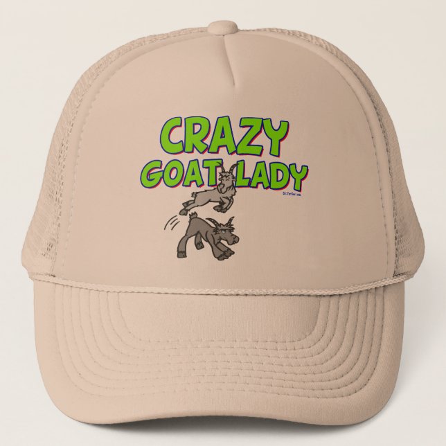 Goat T-shirt Crazy Goat Lady 5 Trucker Hat (Front)