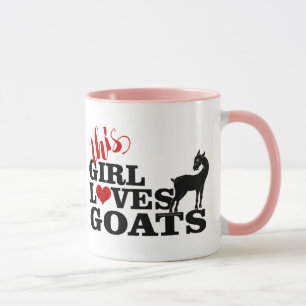 GOAT   This Girl Loves Goats Pretty Stylized Goat Mug