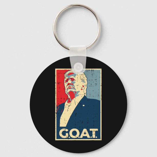 Goat Trump Poster 2024  Keychain (Front)