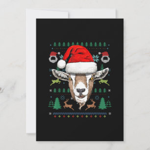 Goat Ugly Christmas Santa Xmas Gift Holiday Card