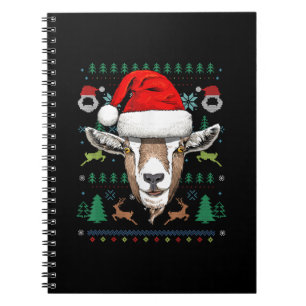 Goat Ugly Christmas Santa Xmas Gift Notebook