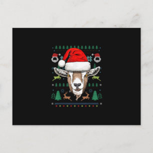 Goat Ugly Christmas Santa Xmas Gift Postcard