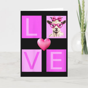 Goat Valentine Heart Goat Lover Women Teens Girls Card