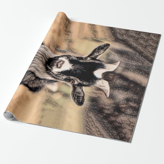 Goat Vintage Country Farm Animal Decoupage Wrapping Paper (Unrolled)