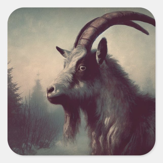Goat Vintage Illustration  Square Sticker (Front)