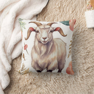 Goat Vintage Throw Pillow