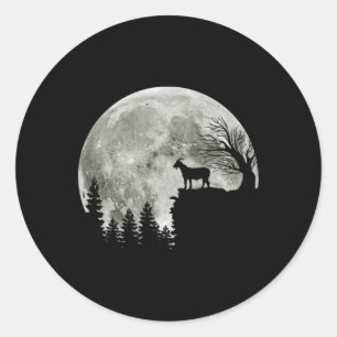Goat Walking On Mountain Goat Moon Lover Classic Round Sticker
