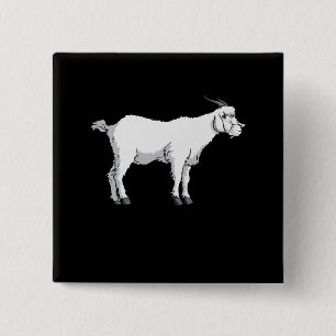 Goat Wearing Medical Face Mask 2 Inch Square Button