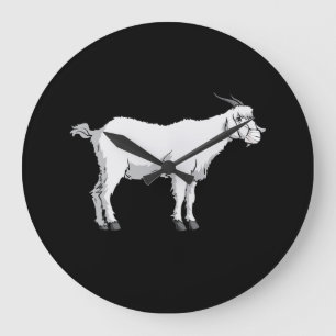Goat Wearing Medical Face Mask Large Clock