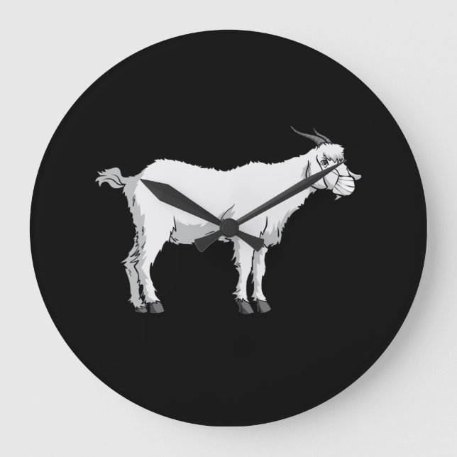 Goat Wearing Medical Face Mask Large Clock (Front)
