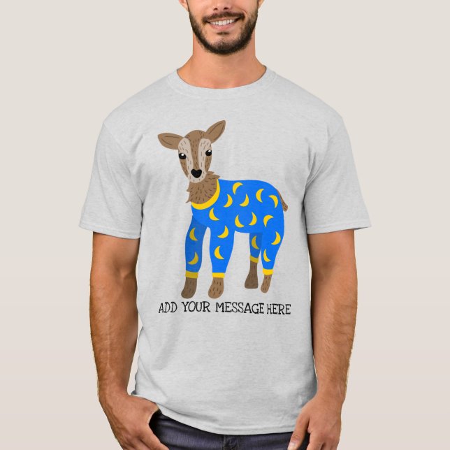 Goat Wearing Pyjamas Illustration Personalized T-Shirt (Front)