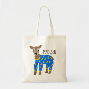 Goat Wearing Pyjamas Illustration Personalized Tote Bag
