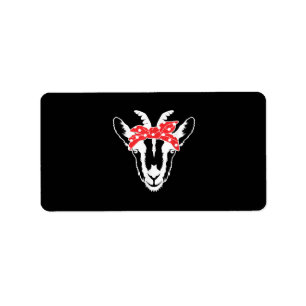 Goat With A Bandana Funny Goat Lover Womens Label