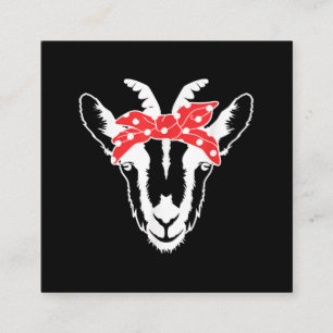 Goat With A Bandana Funny Goat Lover Womens Square Business Card