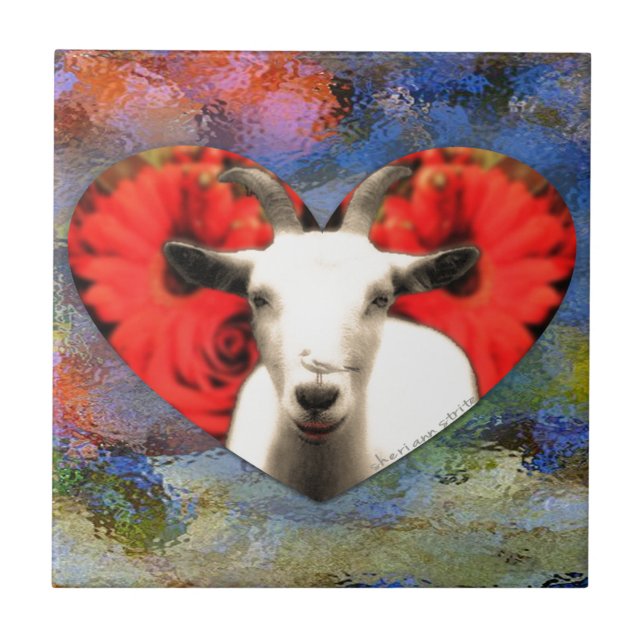 Goat With Heart Tile (Front)